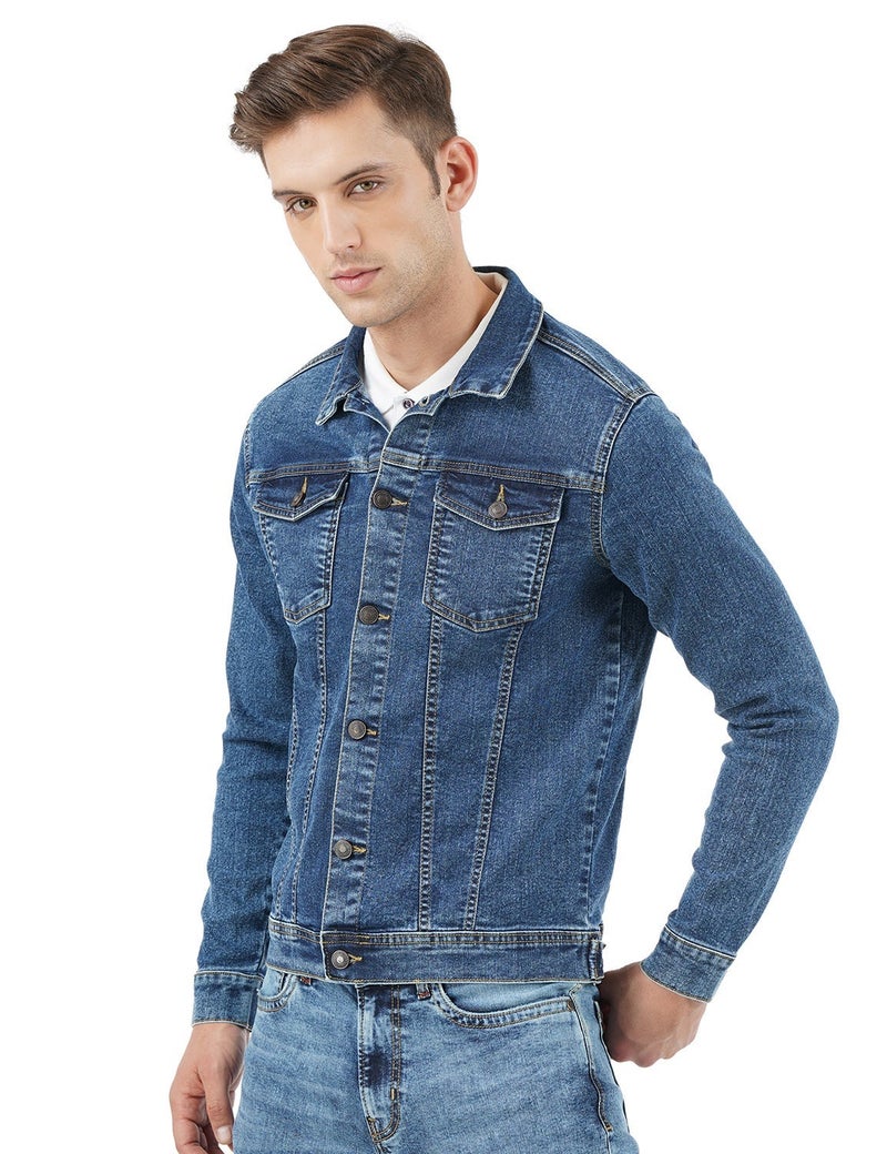 inkd جاكيت الجينز المردود للرجال - ارتق بأسلوبك إلى مستوى جديد مع هذه السترة الكلاسيكية والأنيقة - Image 5